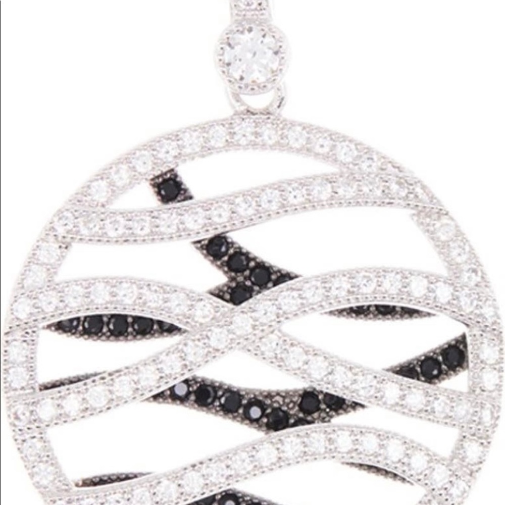 NWT Breuning, Swirl Circular Cubic Zirconia Pendant